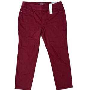 Chico’s Women's Pull on Jeggings, wine red, 2P or US 12P